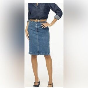 J.Crew Denim Midi Skirt in Cape Blue Wash Size 12P